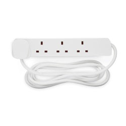 Fixtures 4 Gang Extension Lead 2m Surge Protected 4 Socket White