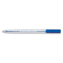 5 Star Ball Pen Medium 1mm Tip 0.7mm Line Clear Barrel Blue (Pack of 50) 295195
