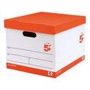 5 Star Storage Box with Lid Self-Assembly 321x392x291mm Red/White (Pack of 10) 295276