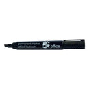 5 Star Permanent Marker Chisel Tip Xylene/Toluene-free Smear Proof Black (Pack of 12) 296034