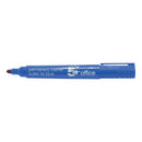 5 Star Permanent Marker Bullet Tip Xylene/Toluene-free Smear Proof 2mm Line Blue (Pack of 12) 296085