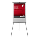 5 Star Flipchart Easel with Telescopic Legs for A1 and Euro Pads 700x82x1900mm Grey Trim 296964