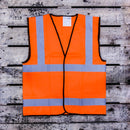 Hi Visibility Vest/Waiscoat ORANGE & Black Piping Conforms to EN ISO 20471 Standard {All Sizes}