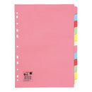 5 Star 12-Part Subject Divider A4 Recycled Card Multipunched 155gsm Assorted 330925