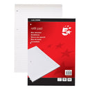 5 Star Headbound Refill Pad Ruled Margin 4 Hole 60gsm 160 Page A4 Red/White (Pack of 10) 330968