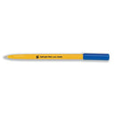 5 Star Ball Pen Fine 0.7mm Tip 0.3mm Line Yellow Barrel Blue (Pack of 50) 333336