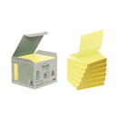 Post-it Recycled Z-Notes 76 x 76mm Cardboard Packaging Canary Yellow (6 Pack) R330-1B
