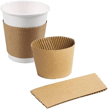 8oz Kraft Paper Cup Sleeves x 1000