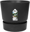 Elho Greenville Round Pot & Base LIVING BLACK 40cm