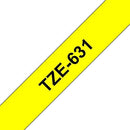 Brother P-Touch 12mm Black on Yellow TZE631 Labelling Tape TZE631