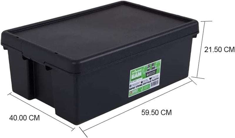 Wham Bam Black Recycled Storage Box 36 Litre