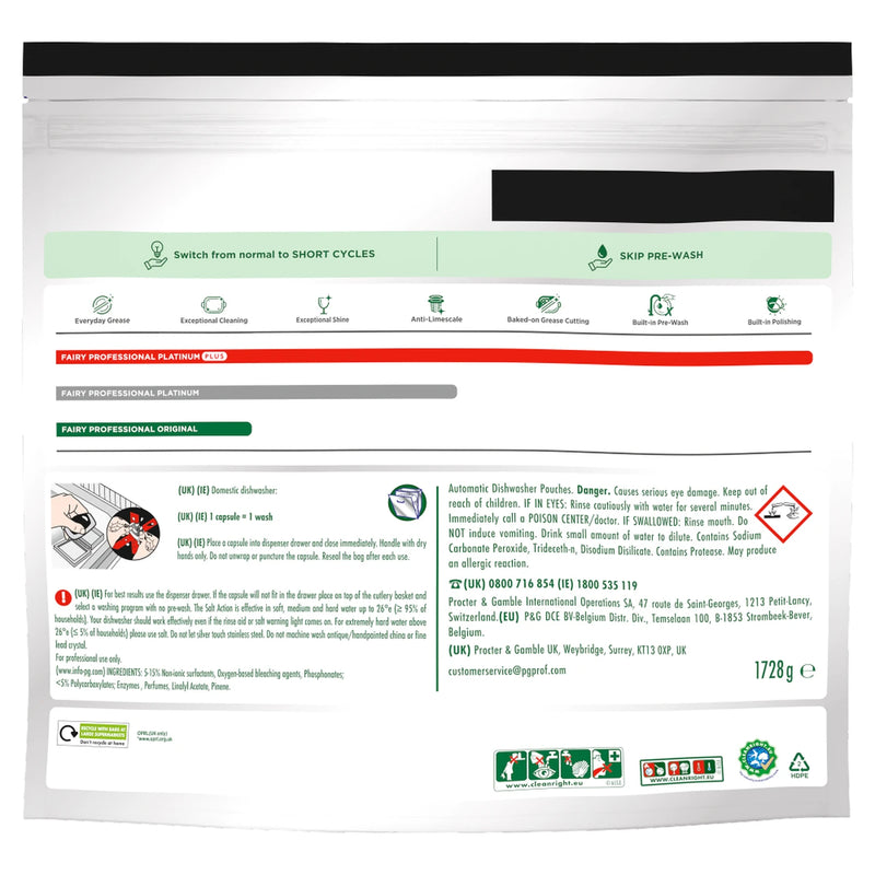 Fairy Platinum Original Dishwasher Capsules (Pack of 116 )