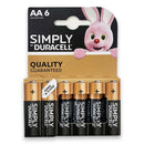 Duracell Simply AA Batteries Carded Pack 6