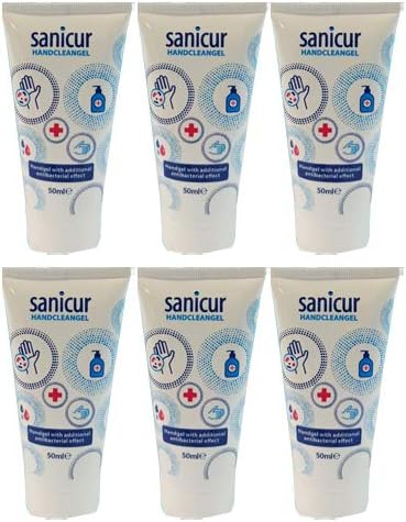 Sanicur Alcohol Hand Sanitiser Antibacterial Gel 6 x 50ml