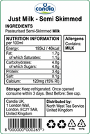 Candia Semi Skimmed Long Life JUST MILK Bottles (6 x 1L)
