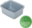 Addis Eco Made From 100% Plastic Xl Rectangular Washing Up Bowl, 12L, Recycled Light Grey