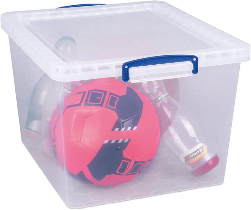 Really Useful Clear Plastic (Nestable) Storage Box 33.5 Litre