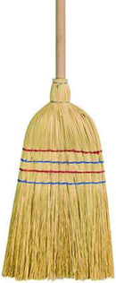 Elliott Traditional Wooden Straw Corn Broom Brown