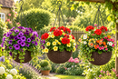 Fixtures Brown Rattan Effect Hanging Basket LARGE 25cm x 16cm