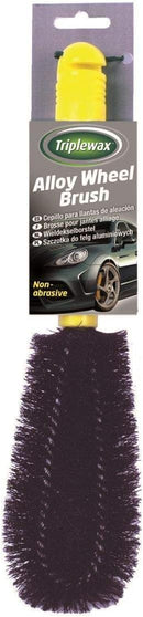 Triplewax Alloy Wheel Brush | Non Scratch Bristles | Brake Dust Removal | Black