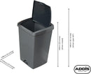 Addis 50 Litre Lift Up Lid Kitchen Rubbish Bin | Metallic | 510711.