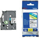 Brother P-Touch TZe Lam Tape Cassette 24mm x 8m Black on White Tape TZE251