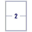 Avery Inkjet Label 199.6x143.5mm 2 Per Sheet Wht (Pack of 200) J8168-100