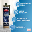 UniBond Kitchen and Bathroom Mould-Resistant, Translucent Silicone Sealant | 1 x 280ml Cartridge