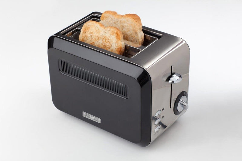 Haden Boston 2 Slice Toaster with Reheat and Defrost Functions, Black