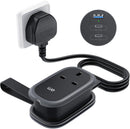 WE Retail Travel Extension Hub - Single Socket Mains Power with 1.1m 13A cable