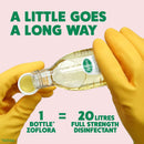 Zoflora Concentrated Multipurpose Disinfectant & Odor Eliminator, 3 in 1 Action, 500 ml, Lemon Zing Scent