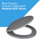 Blue Canyon Wooden Toilet Seat  Grey