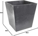 Primeur Eco Garden 33Cm Sonata Recycled Rubber Plant Pot Steel Grey