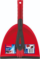 Vileda Dust Pan & Brush Set - 2in1 Brush and Pan Set