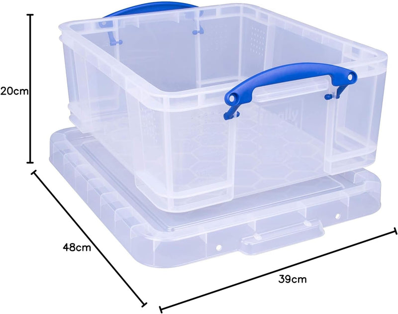 Really Useful Clear Plastic Storage Box 18 Litre
