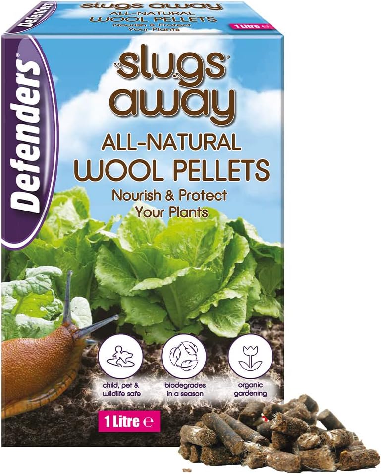 Defenders All-Natural Slugs Away Wool Pellets | Slugs and Snails | 1 Litre