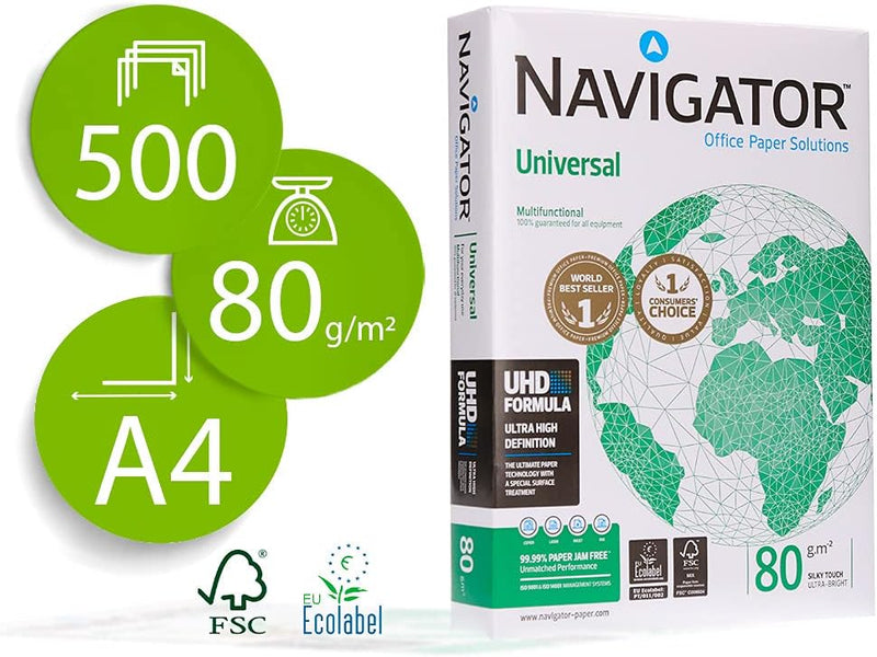 Navigator Universal A4 Paper 80gsm White (Pack of 500) NAVA480