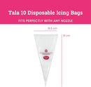Tala 10 Icing Bags | Clear Piping Bags 16.5cm x 31cm | Recyclable & Reusable