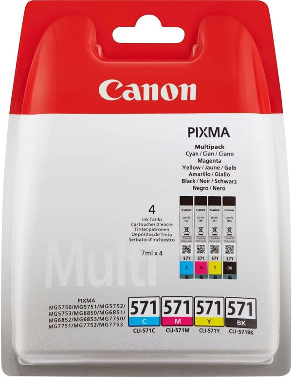 Canon CLI-571 Ink Cartridge Cyan/Magenta/Yellow/Black Pack of 4