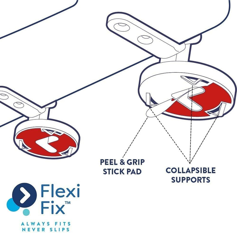 Croydex Flexi-Fix Toilet Seat, Wood White & Chrome WL600822H