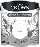 Crown Wood &  MDF | Primer & Undercoat | Quick Drying | White | 2.5L