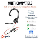 Poly Blackwire 3315 Monaural MS USB-C/A +3.5mm Headset 8X218AA