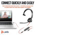 Poly Blackwire 3315 Monaural MS USB-C/A +3.5mm Headset 8X218AA