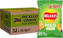 Walkers Pickled Onion Crisps 32.5g (Pack of 32)