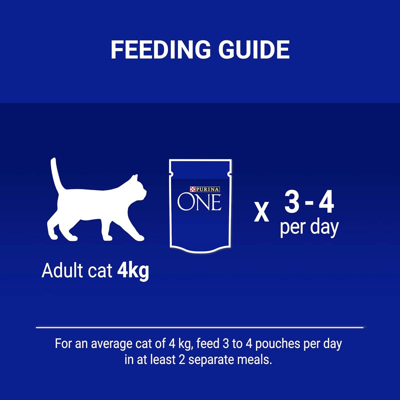 Purina ONE Adult Wet Cat Food Pouches Fish and Lamb 8 x 85g