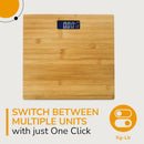 Blue Canyon Bamboo Digital Display Bathroom Scales 180Kg Max Capacity