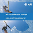 Elliott Multi-Purpose Window Squeegee 25Cm Rubber Squeegee With An Ergonomic Grey Handle.