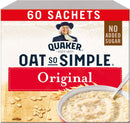 Quaker Oat So Simple | No Added Sugar | Original 60 x 27g Sachets | 1 x 60 Boxed