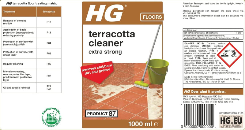 HG Terracotta Cleaner Extra Strong, Product 87, 1 Litre