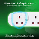 Masterplug Four Socket Extension With Individual Switches, 2 Metres, White